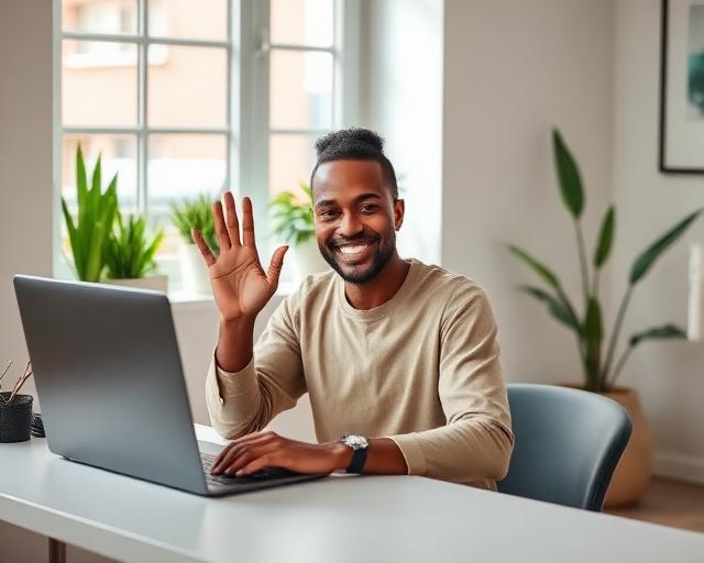 Professional on a client video call